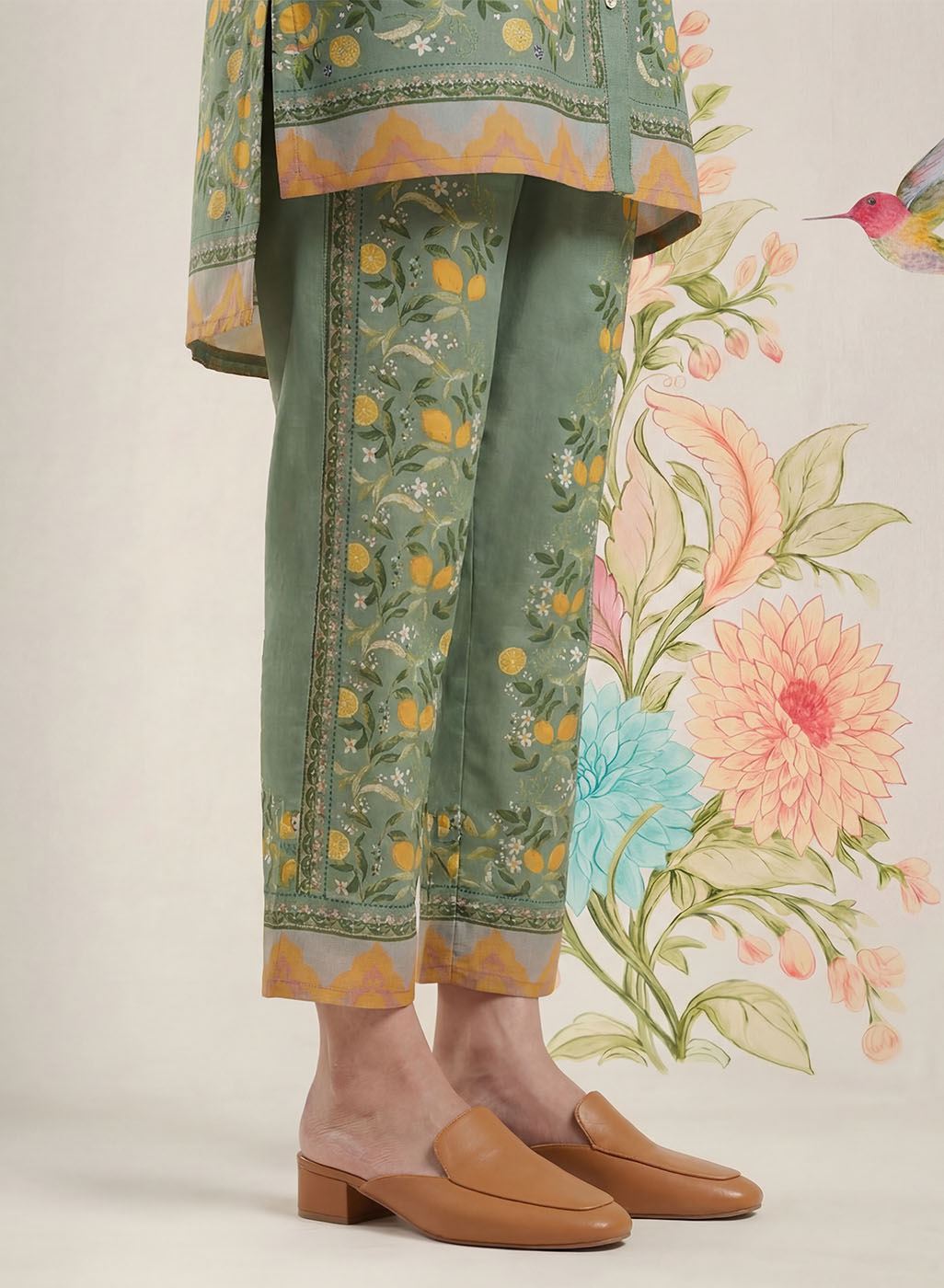 Chenoise Print Saina Chenoise Green Printed Remi Linen Co-ord Set for Women – Lakshita