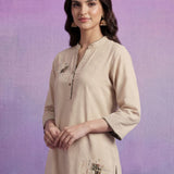 Ivory Applique-work Kurta Set