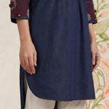 Dinah Denim Blue Embroidered Denim Designer Kurta for Women