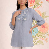Kissa Spa Embroidered Shirt