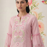 Agasti Baby Pink Embroidered Kurta Set