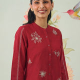 Chavi Red Embroidered Co-ord Set