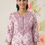 Kavya Fuchsia Printed Chanderi Suit Set with Dupatta