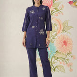 Chavi Navy Embroidered Co-ord Set