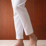 Roma Ivory Cotton Straight Fit Pant