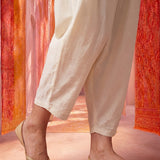 Ivory Satin Relaxed Fit Salwar