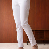 Roma Ivory Cotton Straight Fit Pant