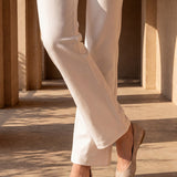 Ivory Roma Cotton Bootcut Pants