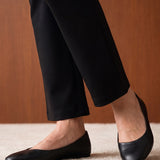 Roma Black Cotton Straight Fit Pant