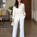 Winslet Ivory Textured Boucle Shacket