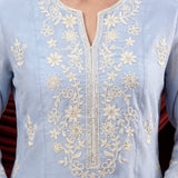 Spa Embroidered Chanderi A-Line Suit Set