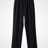 Black  Lycra Full Length Tapered Fit Pant