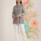 Taal Grey Embroidered Shirt