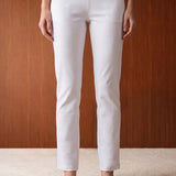 Roma Ivory Cotton Straight Fit Pant