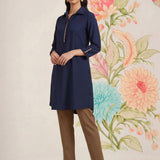 Viona Electric Blue Monochrome Kurta for Women
