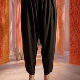 Black Satin Relaxed Fit Salwar