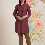 Viona Pink Monochrome Kurta for Women
