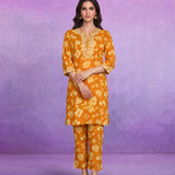 Myra Mustard Printed Co-ord Set