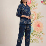Hena Navy Printed Co-ord Set