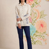 Sakhi Ivory Embroidered Shirt