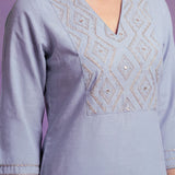 Spa Cotton Blend Embroidered Kurta Set