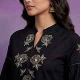 Black Embroidered Co-ord Set