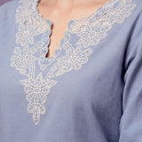 Blue Embroidered Co-ord Set