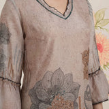 Anvi Grey Floral Printed Organza Suit Set with Dupatta