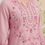 Amoli Light Pink Embroidered Kurta Set
