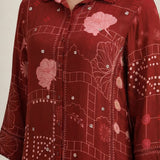 Bani Maroon Printed Straight Kurti