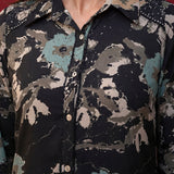 Black All Over Printed Crepe Shirt