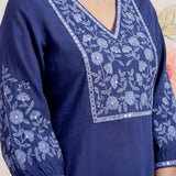 Uma Blue Embroidered Kurta Set