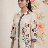Heer Pristine Ivory Embroidered Rayon Co-ord Set for Women