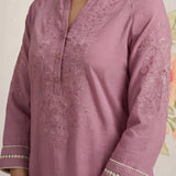 Celia Light Pink Embroidered Rayon Top for Women