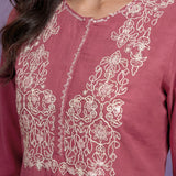 Coral Embroidered Straight Kurta Set
