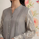 Taal Grey Embroidered Shirt
