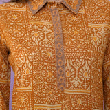 Mustard All-Over Printed Cotton Top