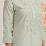 Suroor Mint Green Embroidered Chanderi Kurta Set