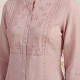 Tiri Baby Pink Monochrome Embroidered Shirt