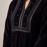 Firdaus Deep Wine Embroidered Velvet Co-ord Set for Women