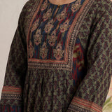 Mehrang Navy Printed A-line Kurta