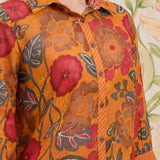Survani Mustard Floral Printed Cotton Shirt