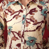 Wine All Over Printed Crepe Shirt