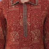 Red All-Over Printed Cotton Top