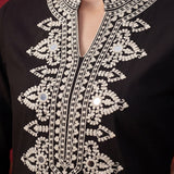 Black Mirror Work Cotton Kurta Set
