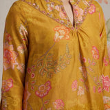 Chandrika Mustard Floral Printed Cotton Co-ord Set