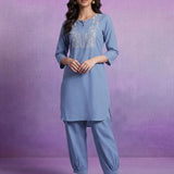 Spa Embroidered Straight Kurta Set