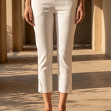 White Straight Fit Cotton blend Capri