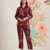 Hena Maroon Printed Co-ord Set