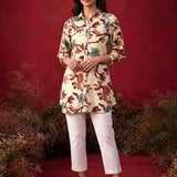 Wine All Over Printed Crepe Shirt